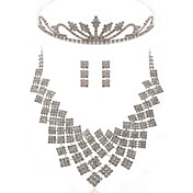 Élégantes en alliage avec strass Effacer mariage Set bijoux de mariée, y compris collier, boucles d'oreilles et un diadème