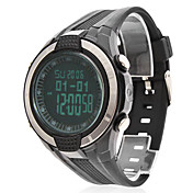 Hombres de goma automático digital reloj de pulsera (Negro)