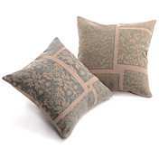 Conjunto de 2 floral retro fronha de algodão / linho decorativa