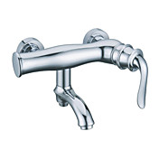 Contemporary Centerset Chrome Finish Wall Mount Tub Faucet