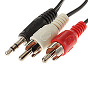 New 3.5mm Male to 2 RCA Audio Cable for MP3 PC iPOD MP4