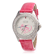Unisex Amore Style PU analogico al quarzo orologio da polso (Rosa)