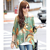Women's Chiffon One Shoulder Print Blouse