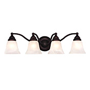 Lámpara de pared moderna 240W con 4 luces de Down y White Opal Acid Etch pantallas de vidrio
