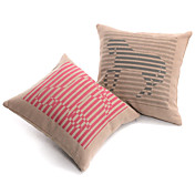 Conjunto de 2 Tampa Faixa de cervos Pillow algodão / linho decorativa