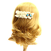 Handmade Beige Riffled Lace 10cm Princess Lolita Barrette