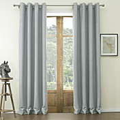 (Two Panels) Classic Floral Embossed Blackout Curtains