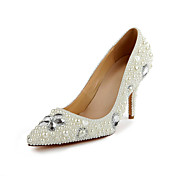 Fashion Patent Leather Stiletto Heel Pointy Toe With Pearl Party / Evening Shoes