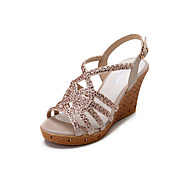 Stylish Satin Wedge Heel Sandals With Platform Party / Evening Shoes(More Colors)