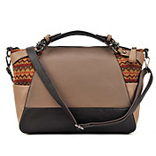 Fashion PU empalme lana Satchel