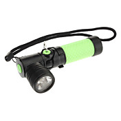 Drehbarer rechten Winkel Leiter Cree XR-E Q5 LED-Taschenlampe mit Clip (200LM, 1xAA, Gelb / Grün)
