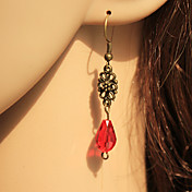 Handmade Ruby and Alloy Retro Royal Aristocrat Lolita Earrings
