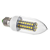 E27 7W 63x5050SMD 650LM 6000-6500K Natural White Light LED Candle Bulb (220V)