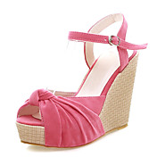 Chic Suede Wedge Heel Sandals With Ruffles Party / Evening Shoes (More Colors)