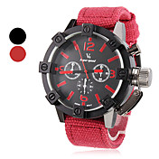 Menns Fabric analog kvarts armbåndsur (assorterte farger)