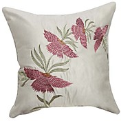 Traditional Embroidery Faux Suede Decorative Pillow Cover