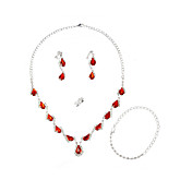 Skönhet Alloy med akryl Pearl kvinnors smycken Ställer inklusive halsband, örhängen, ring