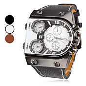 Unità di elaborazione analogica Multi-Movimento al quarzo orologio da polso da uomo (3 Time Zone, Nero)