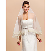 Moniste Tulle bout des doigts voile de la mariée avec de l'or de dentelle Applique bord