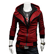 Man's Fashionable Slim Cotton Contrast Color Hoodie with Cap(Assorted Colors)