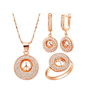 18K Gorgeous Plated With Rhinestone Women's Including Pendant Earrings Rings