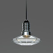 3W Modern Led Pendant Light with High-transparence Glass UFO Shade
