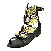 Suede Sandals planos del talón de la manera con hojas fiesta / zapatos de noche