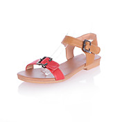 Elegante de cuero sandalias planas / Pisos con hebilla Fiesta y Noche Shoes (más colores) Heel