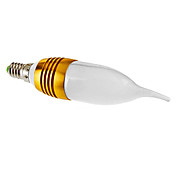 E14 3W 180-210LM 6000-6500K Natural White Light Ouro Shell LED Bulb Candle (85-265V)