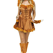Fancy Cute Tiger Stripes Cat Woman Animal Costume (2 Pieces)
