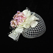 Elegante Net / Satin Con Tocados Mujeres Flor