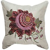 Traditional Elegant Embroidery Faux Suede Decorative Pillow Cover
