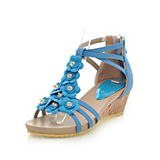 Stylish Leatherette Wedge Heel Sandals With Buckle/Flower Party / Evening Shoes(More Colors)
