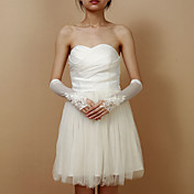 Satinato senza dita da sposa gomito lunghezza / sera guanti delicati