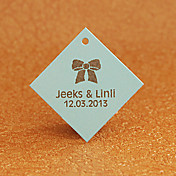 Personalized Rhombus Favor Tag - Bowknot (Set of 30)
