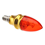 3W E14 270LM Red White Light Concha de Oro Bombilla LED Vela (85-265V)