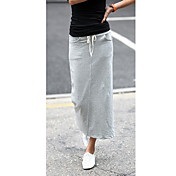 Mulheres Bandage Dividir Maxi Skirt