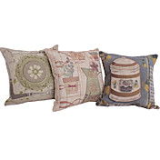 Conjunto de 3 Sweet Home Algodão / Linho fronha decorativa