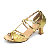 Paillettes scintillantes des femmes / similicuir T-Strap latine / Ballroom Dance Shoes