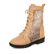 Compact Leatherette Flat Heel Boots With Hollow-out Party/Evening Shoes(More Colors)