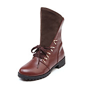 Cool Leatherette Flat Heel Laced-up Boots Party/Evening Shoes(More Colors)