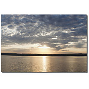 Printed Canvas Art Landscape L'Anse Bay Panorama, Baraga, MI '11 by Monte Nagler with Stretched Frame