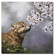 trykte lerret kunst dyr babyen blomstrer fra crista skogen med strukket ramme