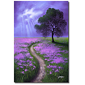 Trykt Canvas Art Pathway Til Oak av Jon Rattenbury med Strethed Frame
