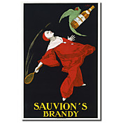 Printed Canvas Art Vintage Sauvion's Brandy by Vintage Posters with Stretched Frame