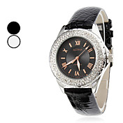 Donne e quarzo PU analogico orologio da polso della ragazza (colori assortiti)