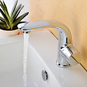 Centerset Contemporary Style Chrome Finish Brass Bathroom Sink Faucets