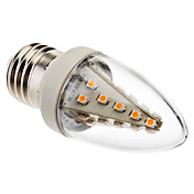 E27 2W 110-130LM 24x3528SMD 6000-6500K White Light LED Candle Bulb(85-265V)