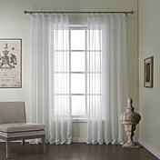 (To paneler) Modern Linen Jacquard Solid Sheer Curtains