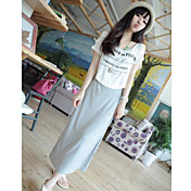 Women's Letter Pring Two Piece Maxi Dress